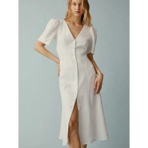 Reformation Newbury Linen Dress in White